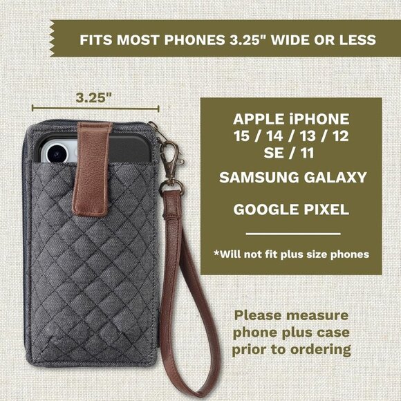 Cell Phone Wristlet Wallet for Women with Smartphone Pocket and RFID Protection - Picture 3 of 7